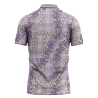 Pua Kalaunu Lei Zipper Polo Shirt Palaka Pattern LT01 - Polynesian Pride