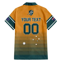 Custom Rugby Australia Family Matching Puletasi and Hawaiian Shirt Junior Wallabies Go Champions