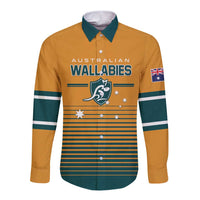 Custom Rugby Australia Long Sleeve Button Shirt Junior Wallabies Go Champions