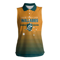Custom Rugby Australia Women Sleeveless Polo Shirt Junior Wallabies Go Champions