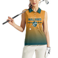 Custom Rugby Australia Women Sleeveless Polo Shirt Junior Wallabies Go Champions