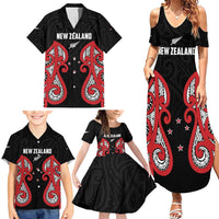 Custom Rugby New Zealand Family Matching Summer Maxi Dress and Hawaiian Shirt Baby Black Go Champions