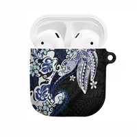 Monstera Plumeria Flowers Blue AirPods Case Polynesian Pattern LT01 Blue - Polynesian Pride