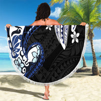 Monstera Plumeria Flowers Blue Beach Blanket Polynesian Pattern LT01 - Polynesian Pride