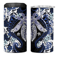 Monstera Plumeria Flowers Blue 4 in 1 Can Cooler Tumbler Polynesian Pattern LT01 One Size: 16 oz Blue - Polynesian Pride