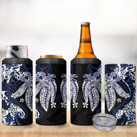 Monstera Plumeria Flowers Blue 4 in 1 Can Cooler Tumbler Polynesian Pattern LT01 - Polynesian Pride