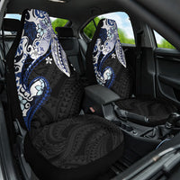Monstera Plumeria Flowers Blue Car Seat Cover Polynesian Pattern LT01 One Size Blue - Polynesian Pride