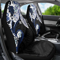 Monstera Plumeria Flowers Blue Car Seat Cover Polynesian Pattern LT01 - Polynesian Pride