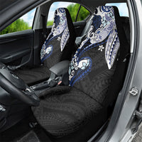 Monstera Plumeria Flowers Blue Car Seat Cover Polynesian Pattern LT01 - Polynesian Pride
