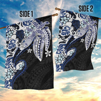 Monstera Plumeria Flowers Blue Garden Flag Polynesian Pattern LT01 - Polynesian Pride