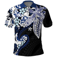 Monstera Plumeria Flowers Blue Polo Shirt Polynesian Pattern LT01 Blue - Polynesian Pride