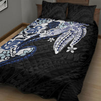 Monstera Plumeria Flowers Blue Quilt Bed Set Polynesian Pattern LT01 - Polynesian Pride
