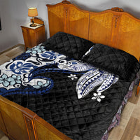 Monstera Plumeria Flowers Blue Quilt Bed Set Polynesian Pattern LT01 - Polynesian Pride