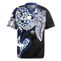 Monstera Plumeria Flowers Blue Rugby Jersey Polynesian Pattern LT01 Blue - Polynesian Pride