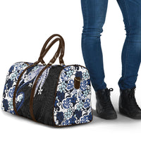 Monstera Plumeria Flowers Blue Travel Bag Polynesian Pattern LT01 - Polynesian Pride