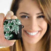 Monstera Plumeria Flowers Green AirPods Case Polynesian Pattern LT01 - Polynesian Pride