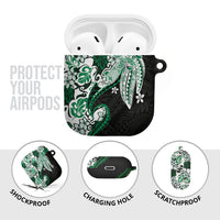 Monstera Plumeria Flowers Green AirPods Case Polynesian Pattern LT01 - Polynesian Pride