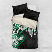 Monstera Plumeria Flowers Green Bedding Set Polynesian Pattern LT01 US Twin 172cm x 218cm Green - Polynesian Pride