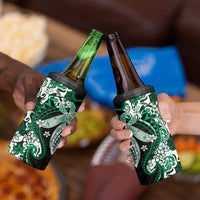 Monstera Plumeria Flowers Green 4 in 1 Can Cooler Tumbler Polynesian Pattern LT01 - Polynesian Pride