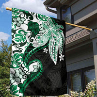 Monstera Plumeria Flowers Green Garden Flag Polynesian Pattern LT01 - Polynesian Pride