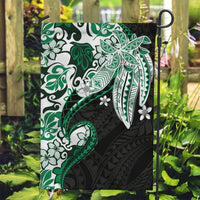 Monstera Plumeria Flowers Green Garden Flag Polynesian Pattern LT01 Garden Flag Green - Polynesian Pride