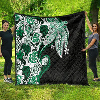 Monstera Plumeria Flowers Green Quilt Polynesian Pattern LT01 - Polynesian Pride