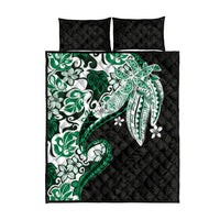 Monstera Plumeria Flowers Green Quilt Bed Set Polynesian Pattern LT01 - Polynesian Pride