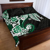 Monstera Plumeria Flowers Green Quilt Bed Set Polynesian Pattern LT01 - Polynesian Pride