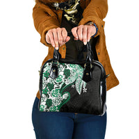 Monstera Plumeria Flowers Green Shoulder Handbag Polynesian Pattern LT01 One Size Green - Polynesian Pride