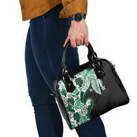 Monstera Plumeria Flowers Green Shoulder Handbag Polynesian Pattern LT01 - Polynesian Pride
