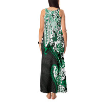 Monstera Plumeria Flowers Green Tank Maxi Dress Polynesian Pattern LT01 - Polynesian Pride