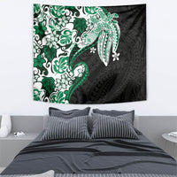 Monstera Plumeria Flowers Green Tapestry Polynesian Pattern LT01 - Polynesian Pride