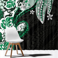 Monstera Plumeria Flowers Green Window Curtain Polynesian Pattern LT01 - Polynesian Pride