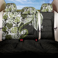 Monstera Plumeria Flowers Olive Green Back Car Seat Cover Polynesian Pattern LT01 One Size Green - Polynesian Pride