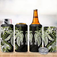 Monstera Plumeria Flowers Olive Green 4 in 1 Can Cooler Tumbler Polynesian Pattern LT01 - Polynesian Pride
