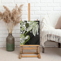 Monstera Plumeria Flowers Olive Green Canvas Wall Art Polynesian Pattern LT01 - Polynesian Pride