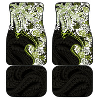 Monstera Plumeria Flowers Olive Green Car Mats Polynesian Pattern LT01 - Polynesian Pride