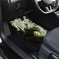 Monstera Plumeria Flowers Olive Green Car Mats Polynesian Pattern LT01 - Polynesian Pride
