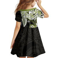 Monstera Plumeria Flowers Olive Green Family Matching Tank Maxi Dress and Hawaiian Shirt Polynesian Pattern
