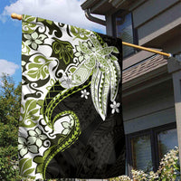 Monstera Plumeria Flowers Olive Green Garden Flag Polynesian Pattern LT01 - Polynesian Pride