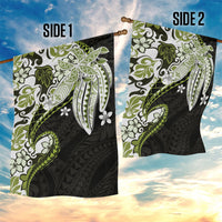 Monstera Plumeria Flowers Olive Green Garden Flag Polynesian Pattern LT01 - Polynesian Pride