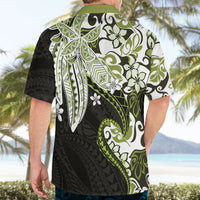 Monstera Plumeria Flowers Olive Green Hawaiian Shirt Polynesian Pattern LT01 - Polynesian Pride