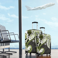 Monstera Plumeria Flowers Olive Green Luggage Cover Polynesian Pattern LT01 - Polynesian Pride