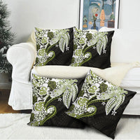 Monstera Plumeria Flowers Olive Green Pillow Cover Polynesian Pattern LT01 - Polynesian Pride