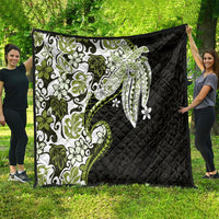 Monstera Plumeria Flowers Olive Green Quilt Polynesian Pattern LT01 - Polynesian Pride