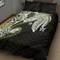 Monstera Plumeria Flowers Olive Green Quilt Bed Set Polynesian Pattern LT01 - Polynesian Pride
