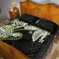 Monstera Plumeria Flowers Olive Green Quilt Bed Set Polynesian Pattern LT01 - Polynesian Pride