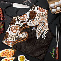 Monstera Plumeria Flowers Orange Apron Polynesian Pattern LT01 Orange - Polynesian Pride