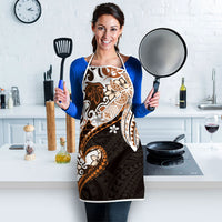 Monstera Plumeria Flowers Orange Apron Polynesian Pattern LT01 - Polynesian Pride