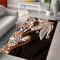 Monstera Plumeria Flowers Orange Area Rug Polynesian Pattern LT01 - Polynesian Pride